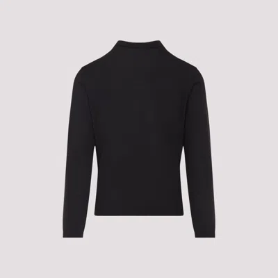 Giorgio Armani Classic Zip-up Pullover Crafted From Virgin Wool In Black