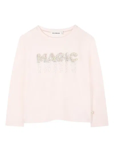 Billieblush Rhinestone-embellished Long-sleeve T-shirt In Pink