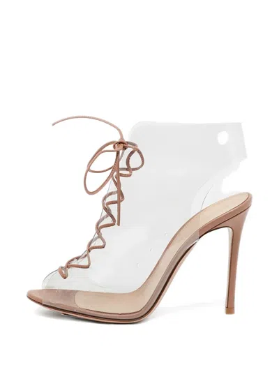 Pre-owned Gianvito Rossi Lace-up Clear-panel Boots