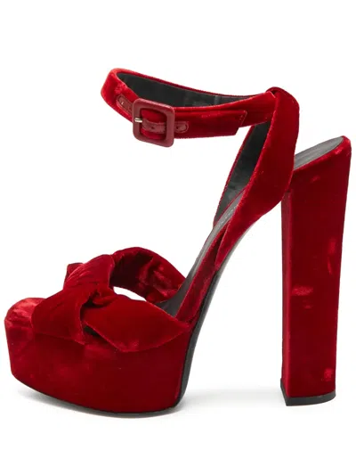 Pre-owned Giuseppe Zanotti Vintage Platform Bow Sandals In Red
