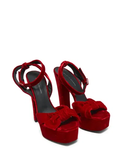 Pre-owned Giuseppe Zanotti Vintage Platform Bow Sandals In Red