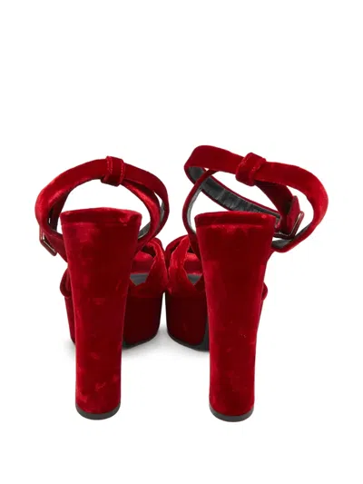 Pre-owned Giuseppe Zanotti Vintage Platform Bow Sandals In Red