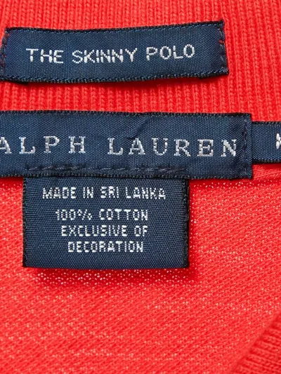 Pre-owned Polo Ralph Lauren Vintage Diagonal-stripe Polo Shirt In Red