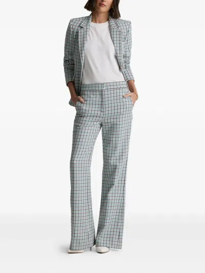 St John Parker Houndstooth Blazer In Blue