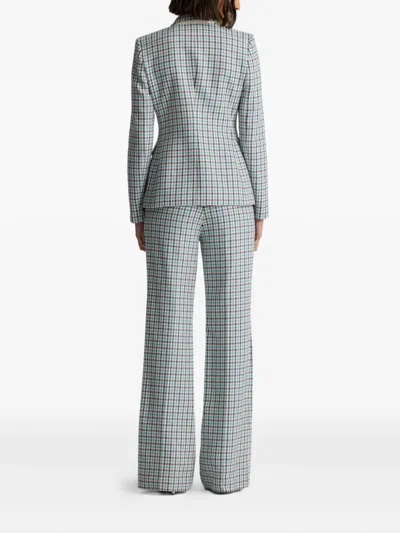 St John Parker Houndstooth Blazer In Blue