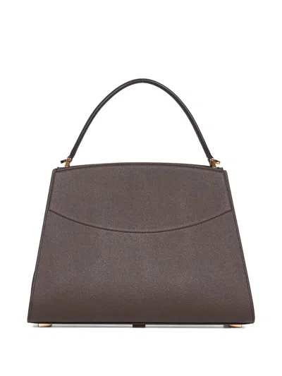 Ferragamo Gancio-clasp Hammered Calfskin Tote Bag In Brown