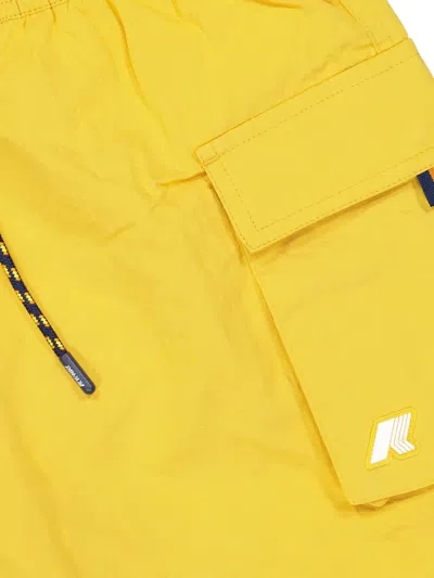 K-way Mellow Flap-pocket Drawstring Swim Shorts In Yellow