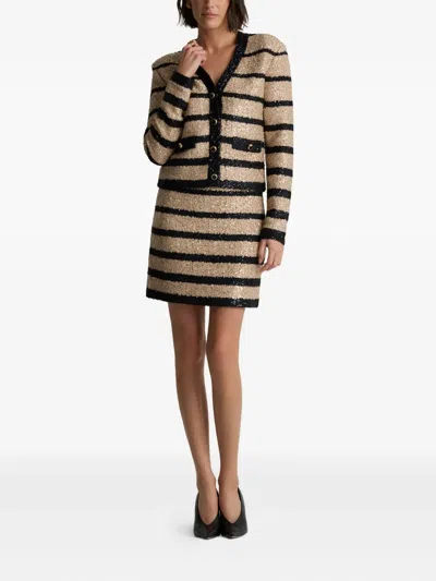 St John Sequin Stripedd Jacket In Neutral