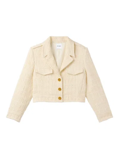 St John Avery Textured Jacket In Neutral