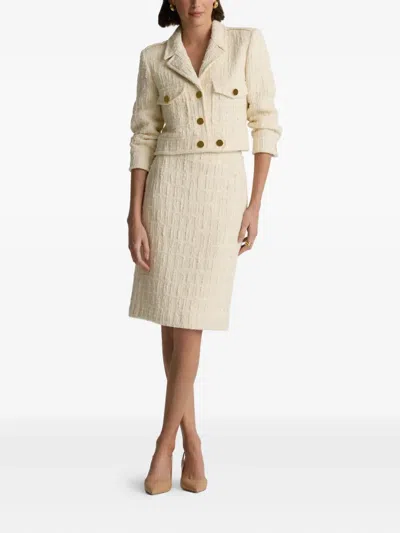 St John Avery Textured Jacket In Neutral