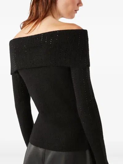 Pennyblack Off-shoulder Sequin-embellished Sweater In Black