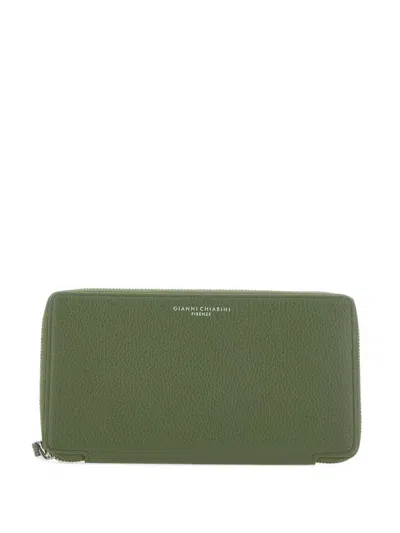 Gianni Chiarini Zip-around Leather Wallet In Green