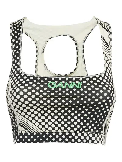 Pre-owned Ganni Polka-dot Sport Bra