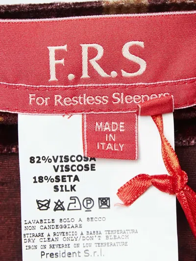 Pre-owned F.r.s For Restless Sleepers Floral Velvet Trousers