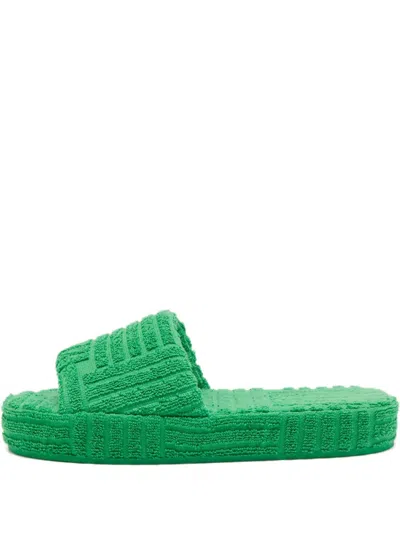 Pre-owned Bottega Veneta Platform Textured Slides