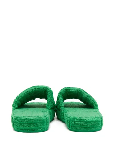 Pre-owned Bottega Veneta Platform Textured Slides
