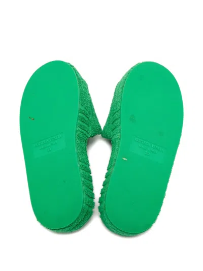 Pre-owned Bottega Veneta Platform Textured Slides