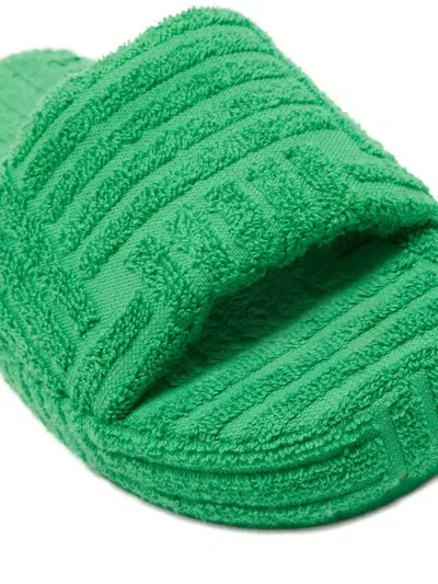 Pre-owned Bottega Veneta Platform Textured Slides