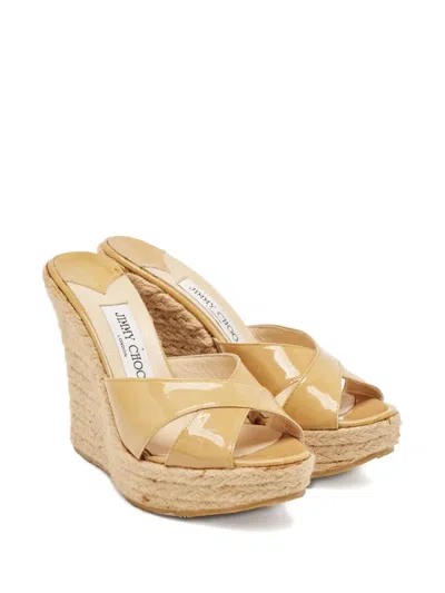 Pre-owned Jimmy Choo Espadrille Wedge Sandals