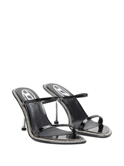 Diesel D-havanna-strappy Patent Mules With Crystals