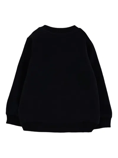 Moschino Bear-print Crew-neck Sweatshirt In Black