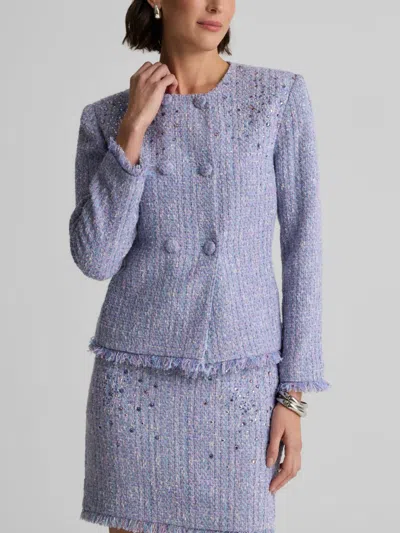 St John St. John Collection Sinclair Monroe Tweed Jacket In Purple