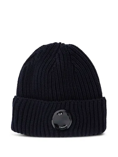 C.p. Company Ribbed Beanie Hat In Blue