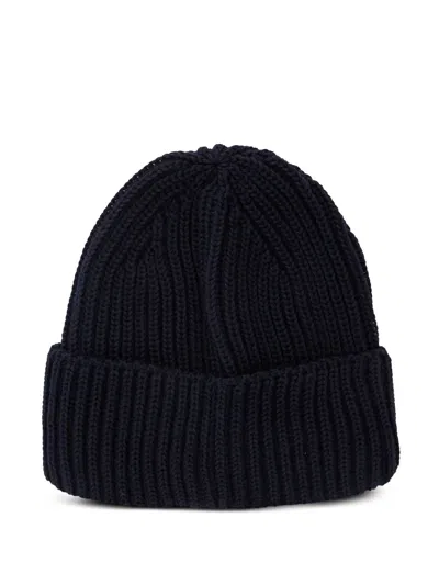 C.p. Company Ribbed Beanie Hat In Blue