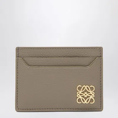 Loewe Anagram Leather Card Holder In Taupe