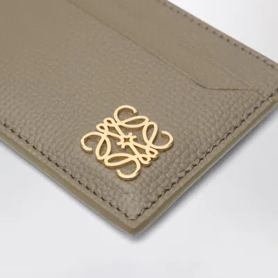 Loewe Anagram Leather Card Holder In Taupe