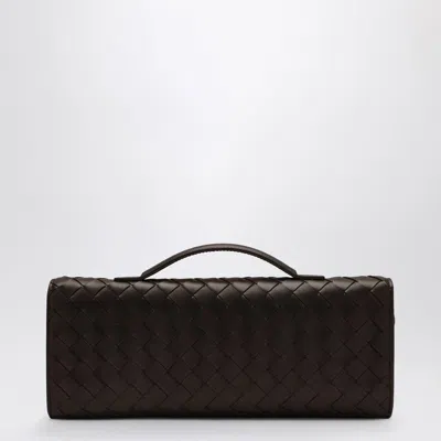 Bottega Veneta Women Leather Andiamo Clutch With Intrecciato Motif In Black