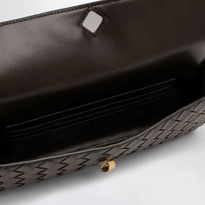Bottega Veneta Women Leather Andiamo Clutch With Intrecciato Motif In Black
