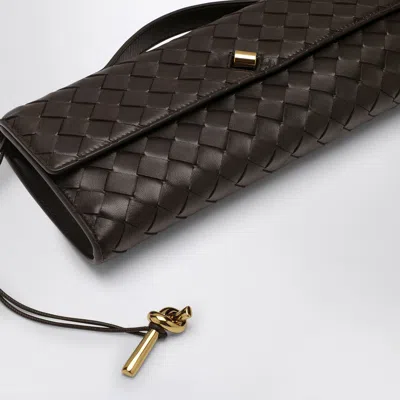 Bottega Veneta Women Leather Andiamo Clutch With Intrecciato Motif In Black