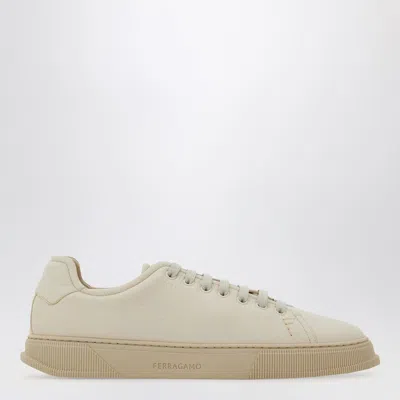 Ferragamo Mascarpone-colored Leather Sneakers