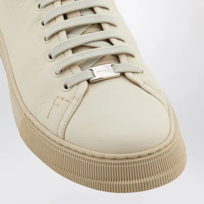 Ferragamo Mascarpone-colored Leather Sneakers