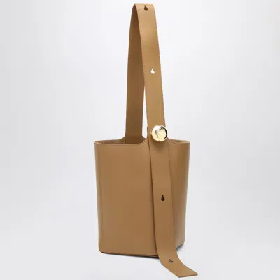 Loewe Brown Calfskin Pebble Bucket Medium Bag In Green