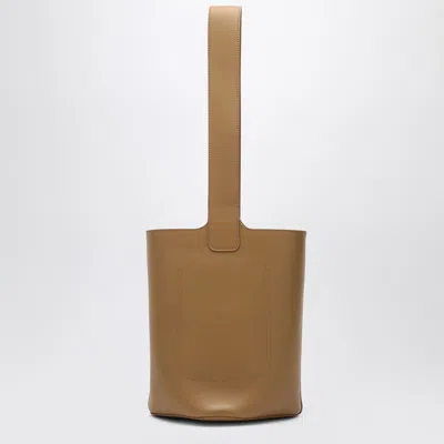 Loewe Brown Calfskin Pebble Bucket Medium Bag In Green