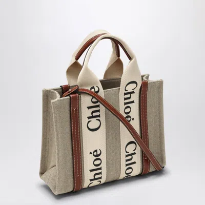 Chloé Woody Little Bag In Beige Canvas