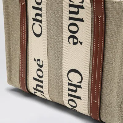 Chloé Woody Little Bag In Beige Canvas