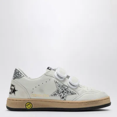 Golden Goose Girl's Ballstar Glitter Dual-grip Sneakers, Kids In White