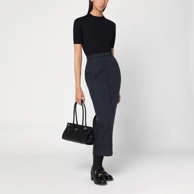 Max Mara Blue Crew Neck Sweater In Wool