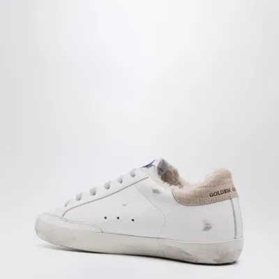 Golden Goose White/silver Super-star Sneakers With Shearling Lining
