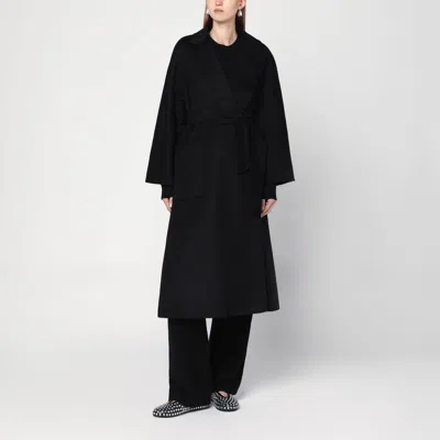 Max Mara Wrap Coat In Black Cashmere