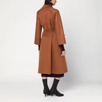 Max Mara Wrap Coat In Brown Cashmere