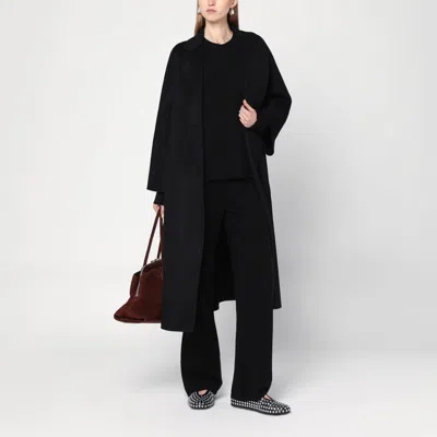 Max Mara Wrap Coat In Black Cashmere