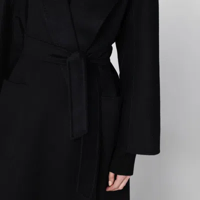 Max Mara Wrap Coat In Black Cashmere