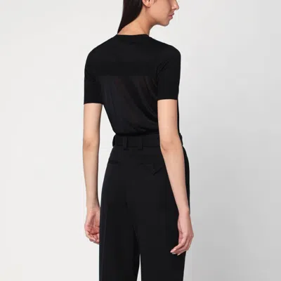 Sportmax Black T-shirt In Viscose And Wool In Black