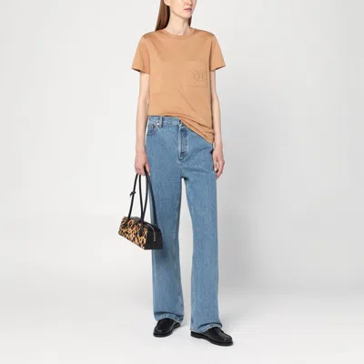 Max Mara Camel-coloured T-shirt In Cotton In Brown
