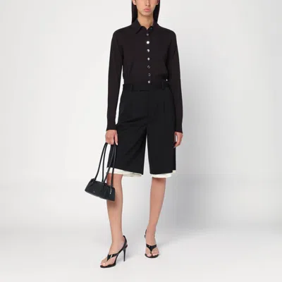 Sportmax Dark Brown Cardigan In Wool