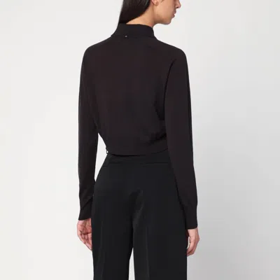 Sportmax Dark Brown Cardigan In Wool